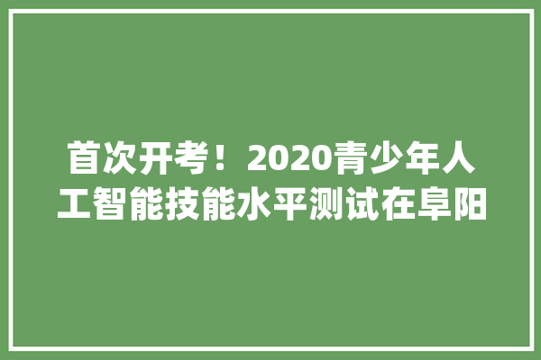 首次开考！2020青少年人工智能技能水平测试在阜阳一中举行_人工智能_测验 科技快讯