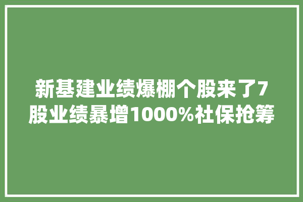 新基建业绩爆棚个股来了7股业绩暴增1000%社保抢筹这些概念股_基建_净利润