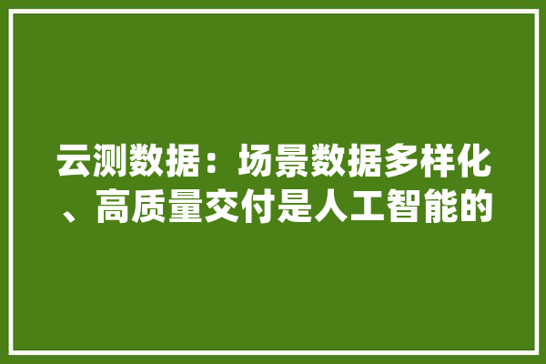 云测数据：场景数据多样化、高质量交付是人工智能的重要基座_数据_人工智能 文字写作