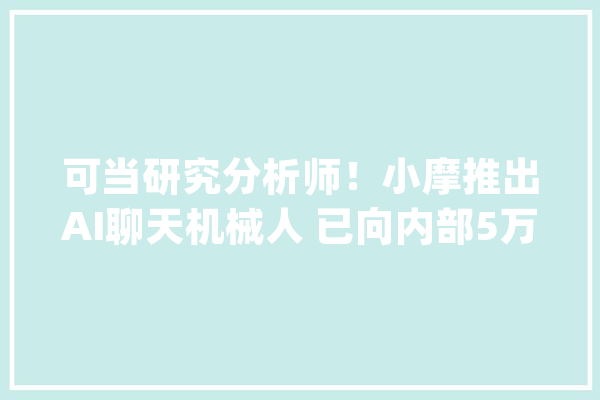 可当研究分析师！小摩推出AI聊天机械人 已向内部5万名员工开放_员工_摩根年夜通