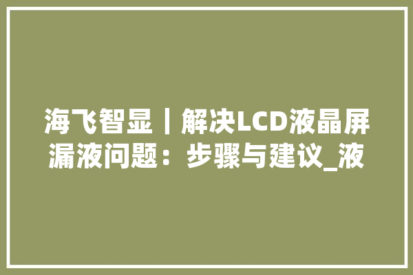 海飞智显｜解决LCD液晶屏漏液问题：步骤与建议_液晶屏_装备 AI简讯