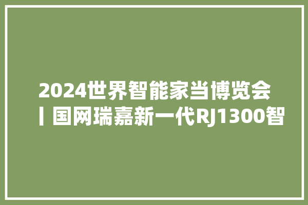 2024世界智能家当博览会丨国网瑞嘉新一代RJ1300智能带电功课机械人亮相_功课_机械人