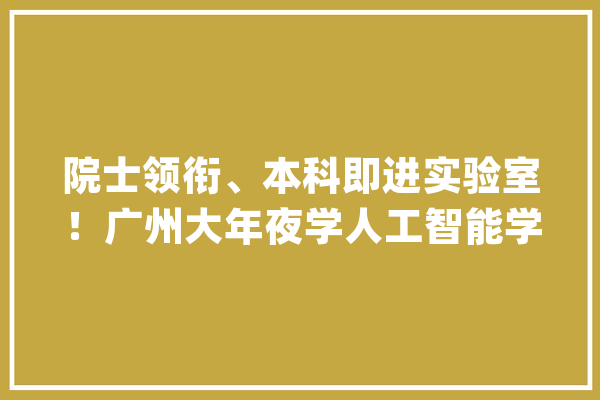 院士领衔、本科即进实验室！广州大年夜学人工智能学院正式成立！_人工智能_广州年夜学