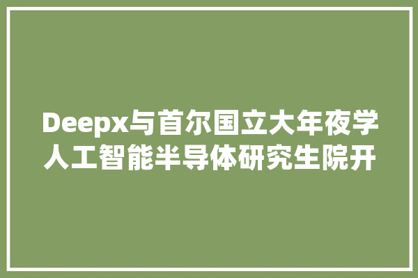 Deepx与首尔国立大年夜学人工智能半导体研究生院开拓人工智能基准_人工智能_半导体 AI快讯