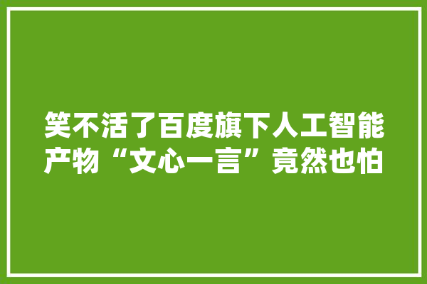 笑不活了百度旗下人工智能产物“文心一言”竟然也怕老板_一言_老板