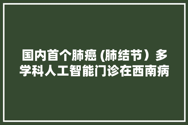 国内首个肺癌 (肺结节）多学科人工智能门诊在西南病院开诊_肺癌_智能