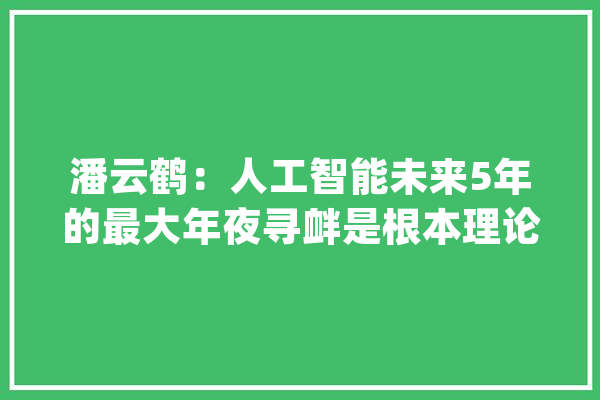 潘云鹤：人工智能未来5年的最大年夜寻衅是根本理论打破_人工智能_智能 智能写作