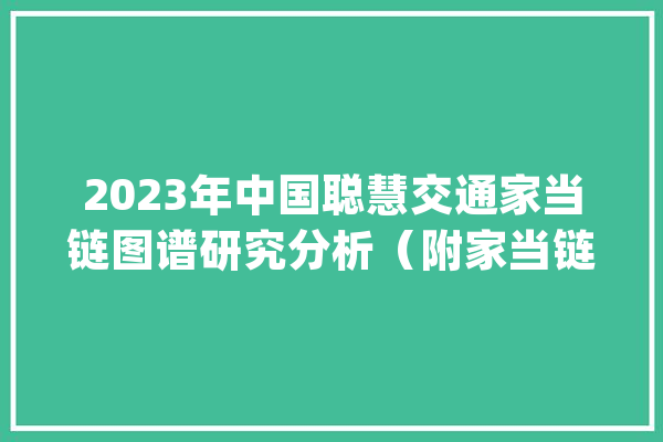 2023年中国聪慧交通家当链图谱研究分析（附家当链全景图）_家当_聪明 文字写作