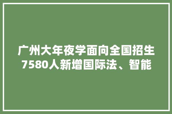 广州大年夜学面向全国招生7580人新增国际法、智能建造2个专业_广州年夜学_专业