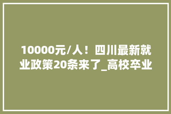10000元/人！四川最新就业政策20条来了_高校卒业生_人员 智能写作