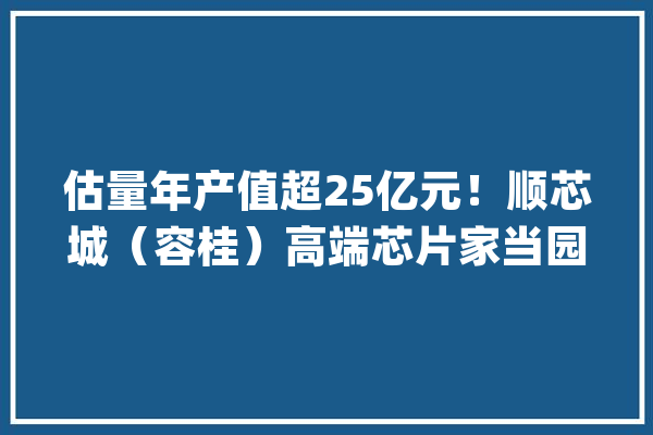 估量年产值超25亿元！顺芯城（容桂）高端芯片家当园奠基_家当_顺德 AI简讯