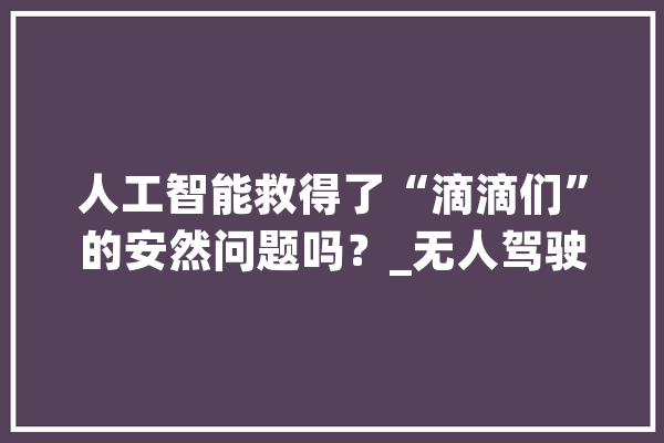 人工智能救得了“滴滴们”的安然问题吗？_无人驾驶_司机 绘影字幕
