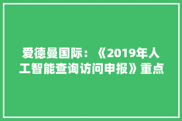 爱德曼国际：《2019年人工智能查询访问申报》重点摘要_人工智能_的人