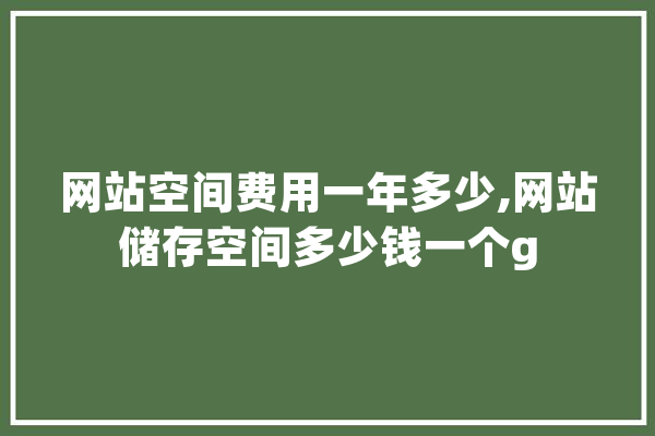网站空间费用一年多少,网站储存空间多少钱一个g