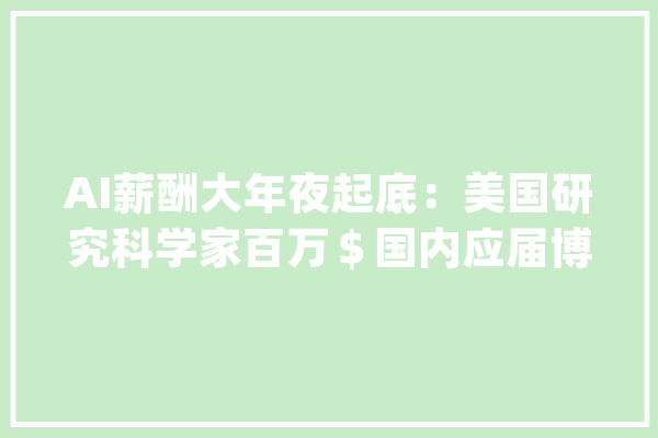 AI薪酬大年夜起底：美国研究科学家百万＄国内应届博士八十万¥起_国内_薪资