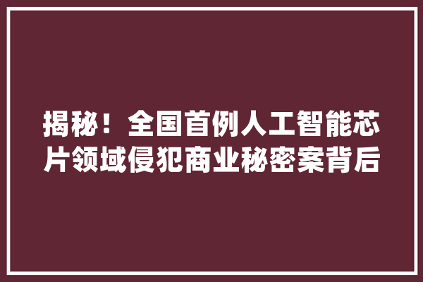 揭秘！全国首例人工智能芯片领域侵犯商业秘密案背后的故事_公司_贸易机密