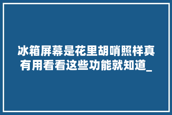 冰箱屏幕是花里胡哨照样真有用看看这些功能就知道_冰箱_功效 计算机
