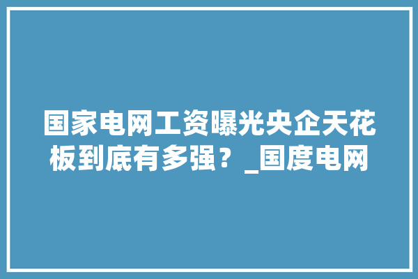 国家电网工资曝光央企天花板到底有多强？_国度电网_的人
