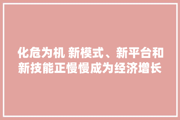 化危为机 新模式、新平台和新技能正慢慢成为经济增长新动力_疫情_聪明 AI快讯