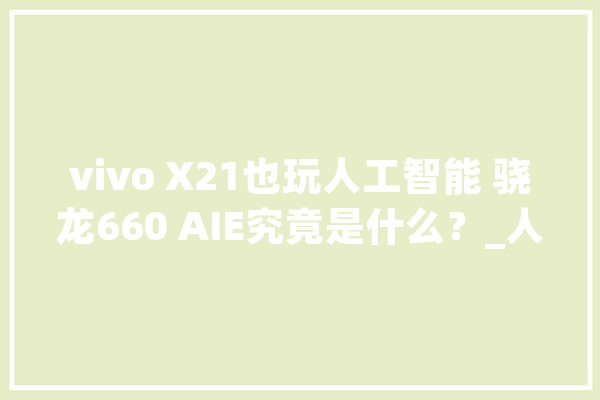 vivo X21也玩人工智能 骁龙660 AIE究竟是什么？_人工智能_多核 AI简讯