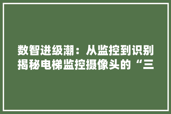 数智进级潮：从监控到识别揭秘电梯监控摄像头的“三重境界”_电梯_摄像头