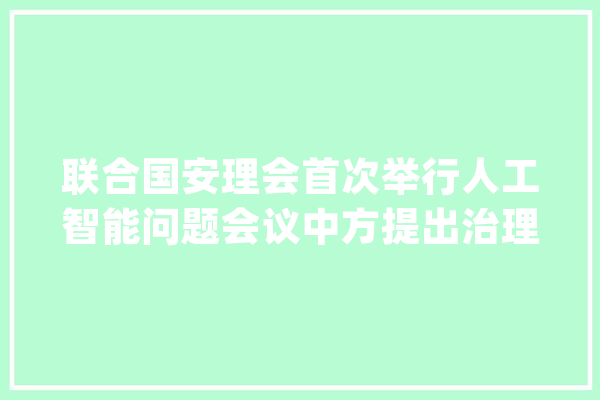 联合国安理会首次举行人工智能问题会议中方提出治理五原则_人工智能_结合国