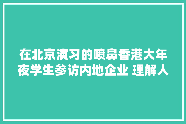 在北京演习的喷鼻香港大年夜学生参访内地企业 理解人工智能技能_喷鼻港_北京 绘影字幕