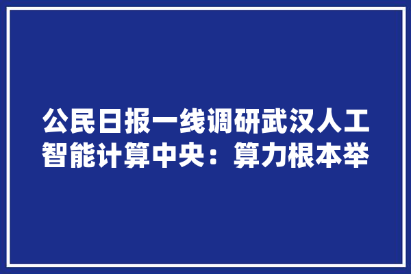 公民日报一线调研武汉人工智能计算中央：算力根本举动办法 赋能千行百业_武汉_人工智能 科技快讯