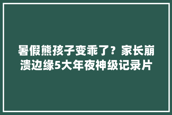 暑假熊孩子变乖了？家长崩溃边缘5大年夜神级记录片拯救假期_记载片_看完