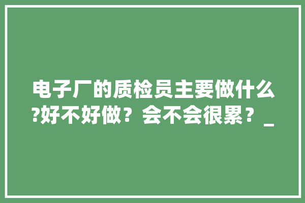 电子厂的质检员主要做什么?好不好做？会不会很累？_负责_质检
