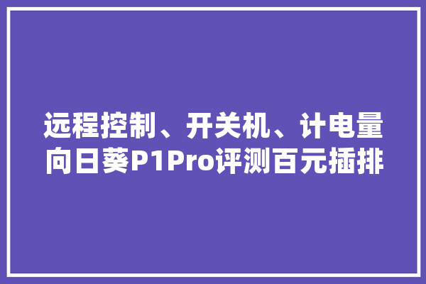 远程控制、开关机、计电量向日葵P1Pro评测百元插排天花板_向日葵_指导灯