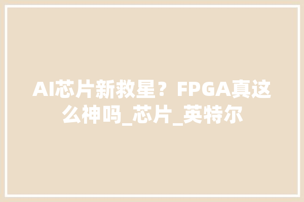 AI芯片新救星？FPGA真这么神吗_芯片_英特尔 文字写作