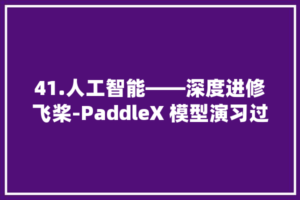 41.人工智能——深度进修飞桨-PaddleX 模型演习过程和参数说明_模子_数据 计算机