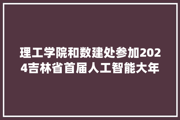 理工学院和数建处参加2024吉林省首届人工智能大年夜会并获奖_吉林省_人工智能