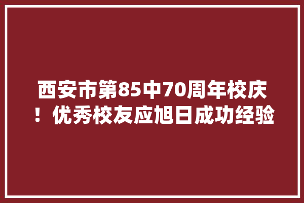 西安市第85中70周年校庆！优秀校友应旭日成功经验分享_商品_用户 绘影字幕
