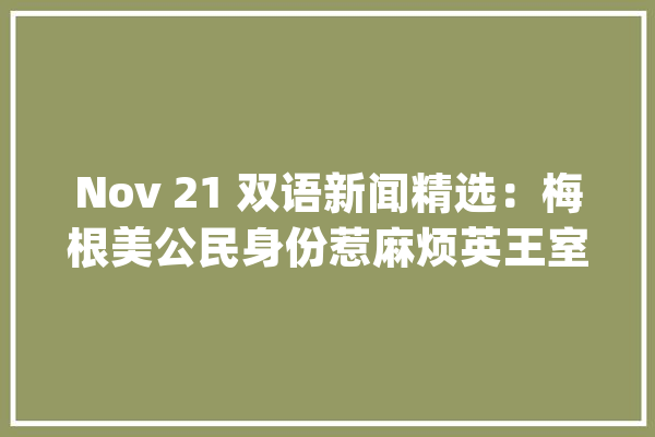 Nov 21 双语新闻精选：梅根美公民身份惹麻烦英王室面临税务恶梦 UK royals face tax headaches_年夜众_白宫 计算机