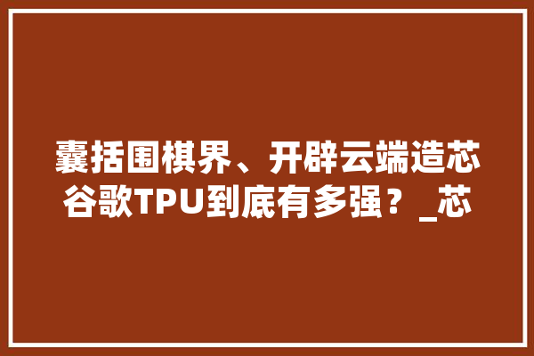 囊括围棋界、开辟云端造芯谷歌TPU到底有多强？_芯片_云端 文字写作
