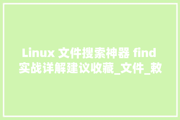 Linux 文件搜索神器 find 实战详解建议收藏_文件_敕令
