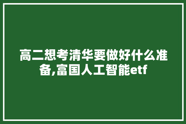 高二想考清华要做好什么准备,富国人工智能etf