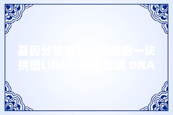 基因分析自动化的最后一块拼图Lifebit 搭建云端 DNA 智能识别平台_基因_数据
