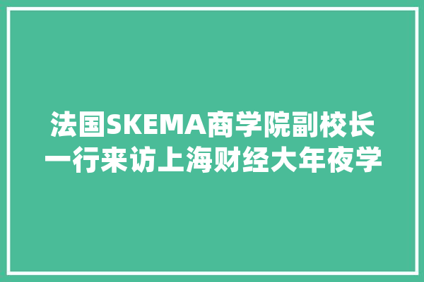 法国SKEMA商学院副校长一行来访上海财经大年夜学_商学院_项目