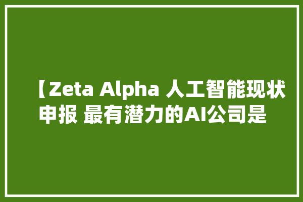 【Zeta Alpha 人工智能现状申报 最有潜力的AI公司是哪家？】_芯片_最受迎接