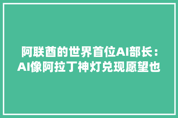 阿联酋的世界首位AI部长：AI像阿拉丁神灯兑现愿望也能导致灾祸_人工智能_阿联酋