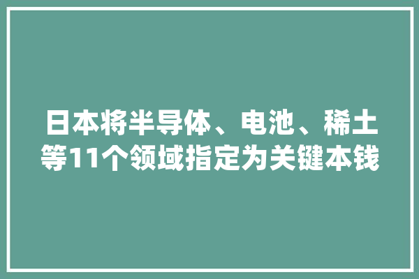 日本将半导体、电池、稀土等11个领域指定为关键本钱_美国_英国 绘影字幕