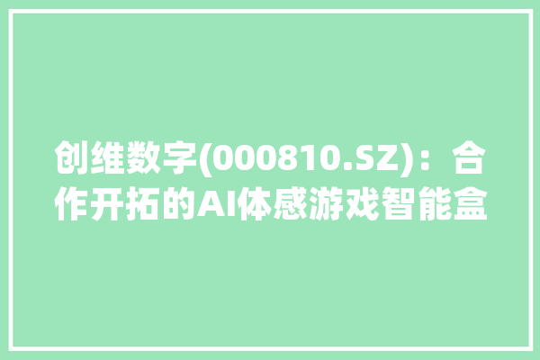 创维数字(000810.SZ)：合作开拓的AI体感游戏智能盒子Nex Playgroud_仅供参考_建议 计算机