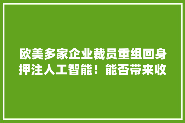 欧美多家企业裁员重组回身押注人工智能！能否带来收益？深度分析→_企业_人工智能 AI简讯