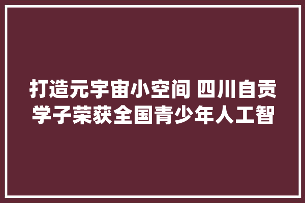 打造元宇宙小空间 四川自贡学子荣获全国青少年人工智能立异寻衅赛三维轨范创意设计专项赛金奖_富顺_自贡市