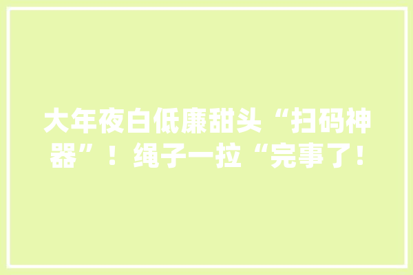大年夜白低廉甜头“扫码神器”！绳子一拉“完事了！”_神器_核酸