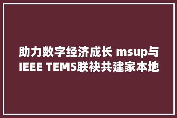 助力数字经济成长 msup与IEEE TEMS联袂共建家本地图进级_技巧_全球 文字写作