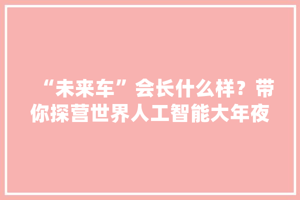 “未来车”会长什么样？带你探营世界人工智能大年夜会_智能_无人驾驶